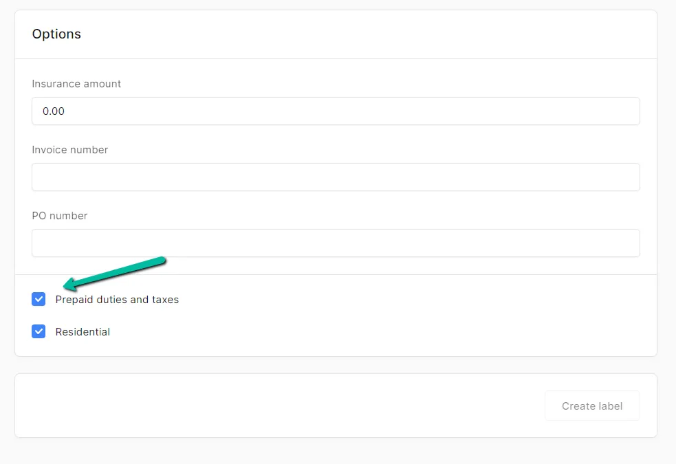 Generating shipping labels in Zonos Dashboard.